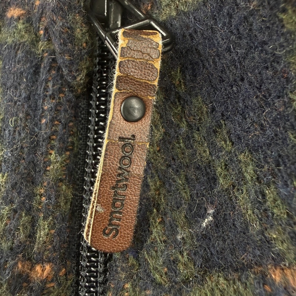 Smartwool Vest Mens S Blue Deep Navy Hudson Trail Fleece Fair Isle Full Zip Wool - Picture 10 of 11